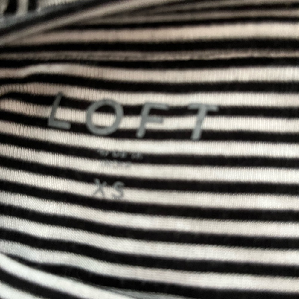 LOFT Navy and White Striped Blouse - Picture 4 of 4